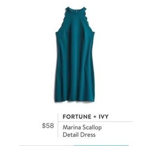 Fortune + Ivy Marina Scallop Detail Dress